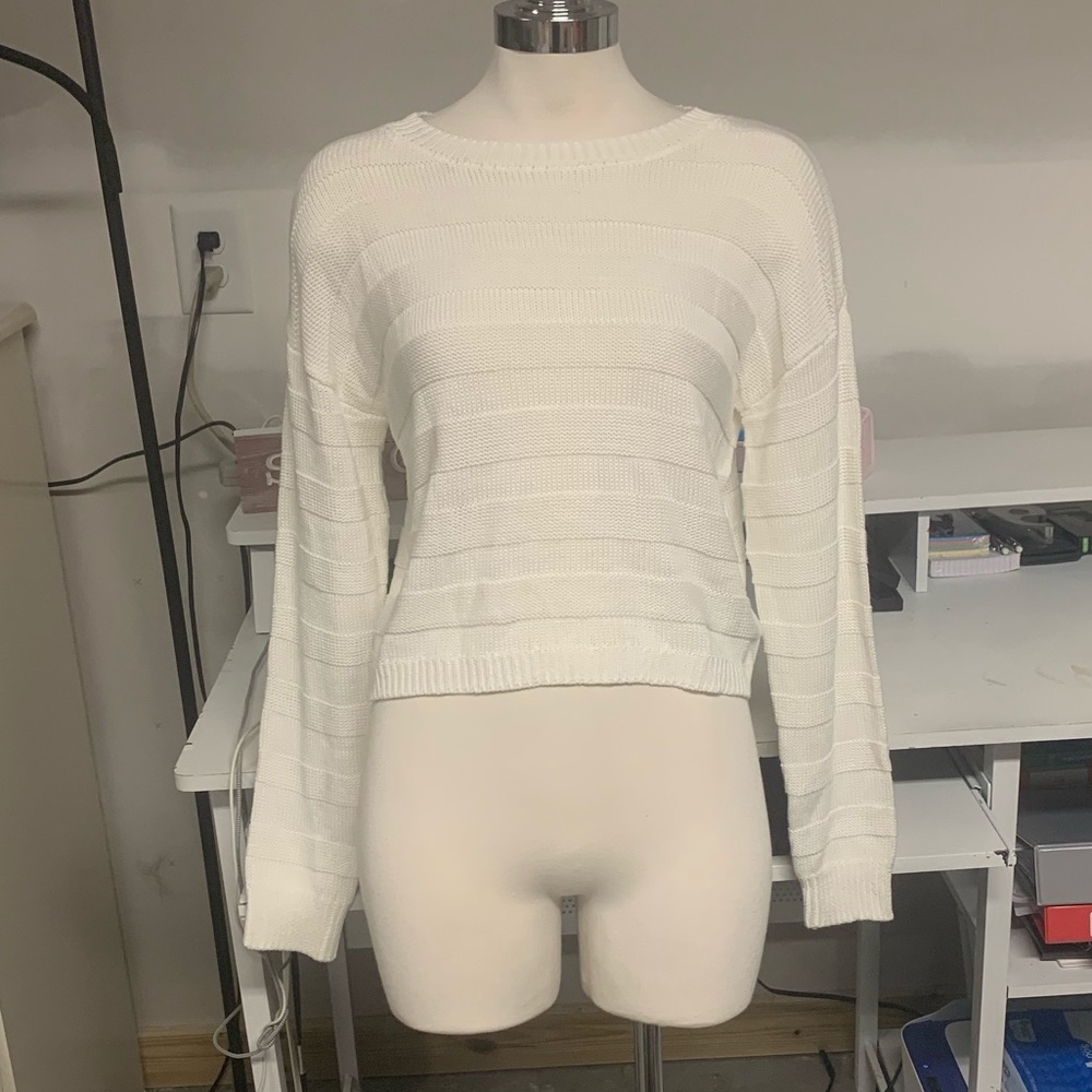 white sweater
